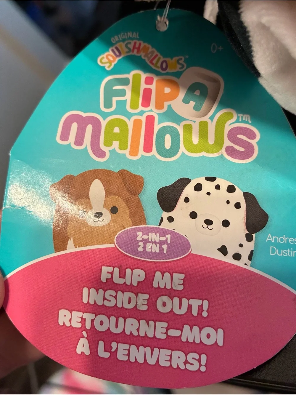 Squishmallow Flip-A-Mallow Andres the Sheltie and Dustin the Dalmation 12”